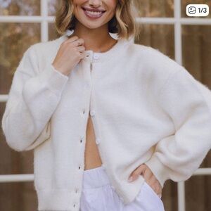 Daily Drills Button Sweater - Cream NWOT XS/ S